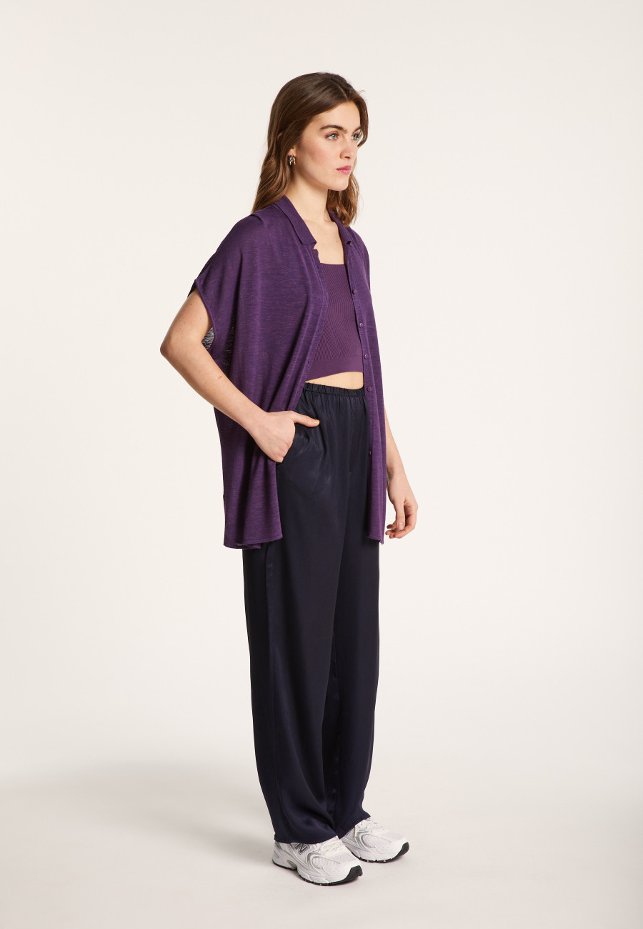 Gilet long en lin flammé - Nora