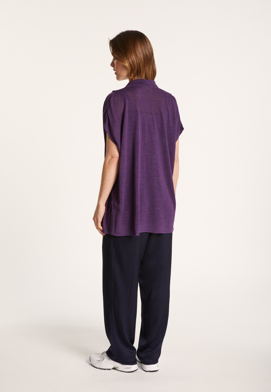 Gilet long en lin flammé - Nora