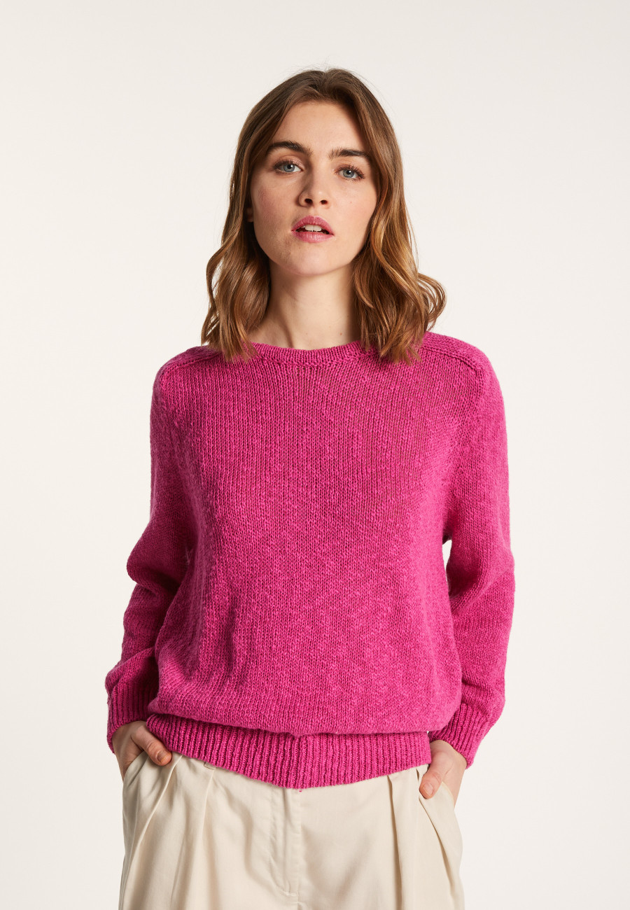 Pull col rond coton et lin - Nicky