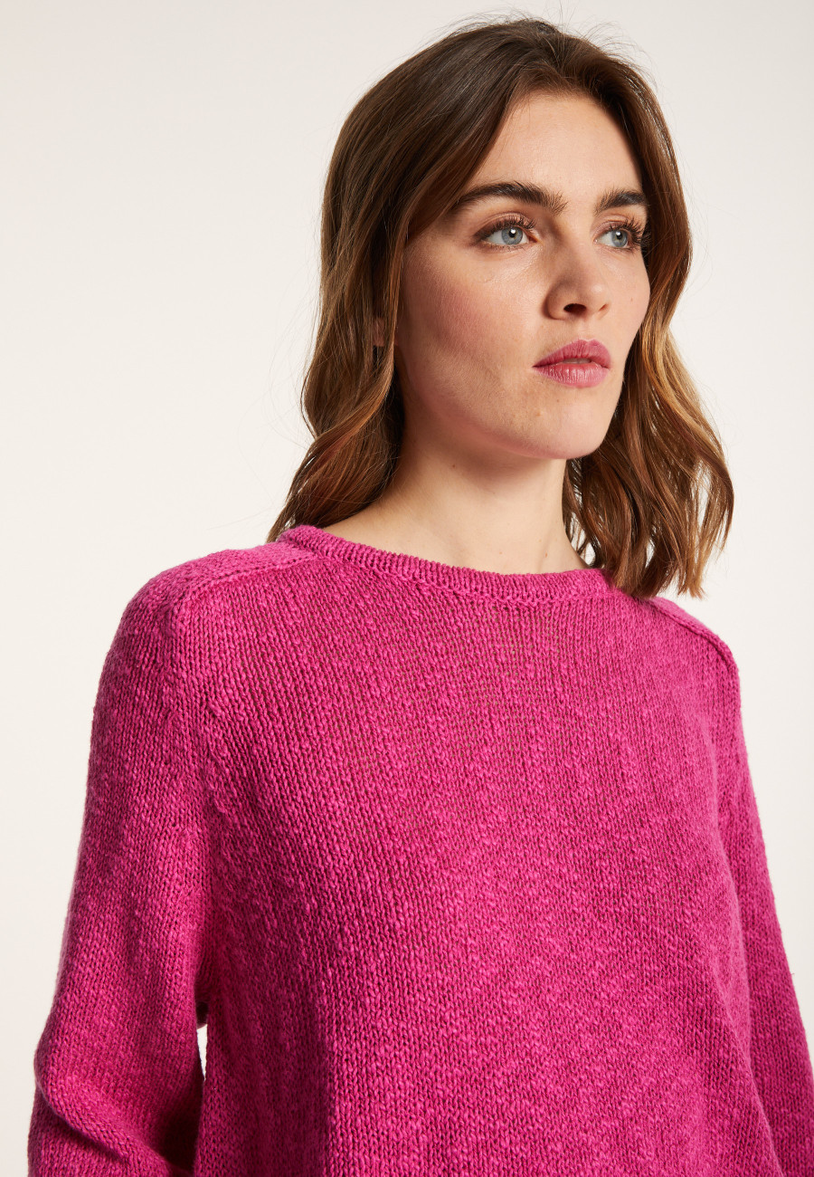 Pull col rond coton et lin - Nicky