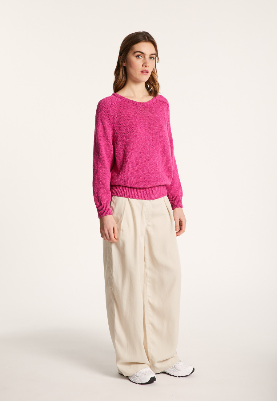 Pull col rond coton et lin - Nicky