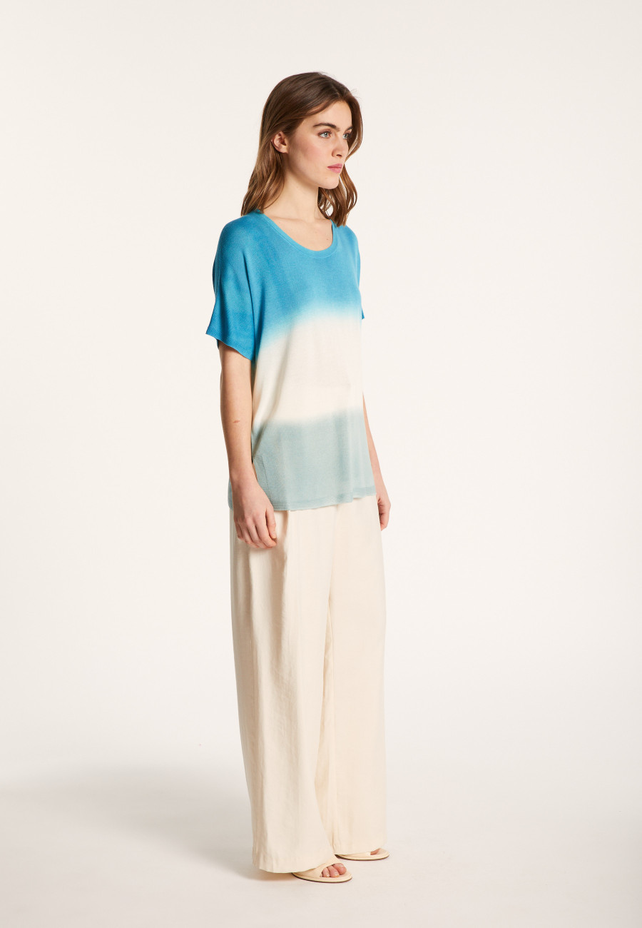 Slit T-shirt in viscose and silk - Nova Bis