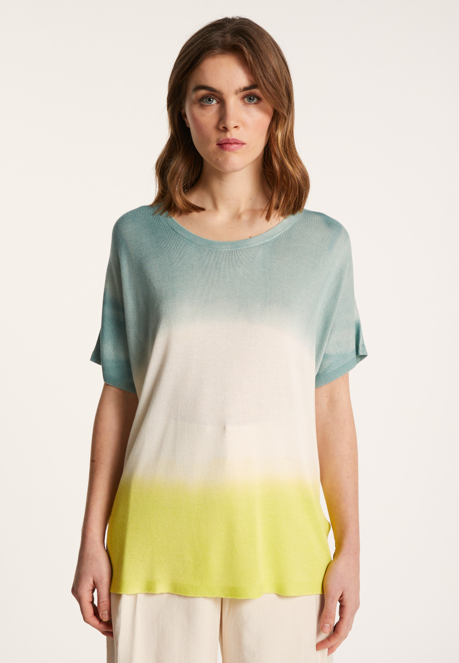 T-shirt à fentes viscose et soie - Nova Bis