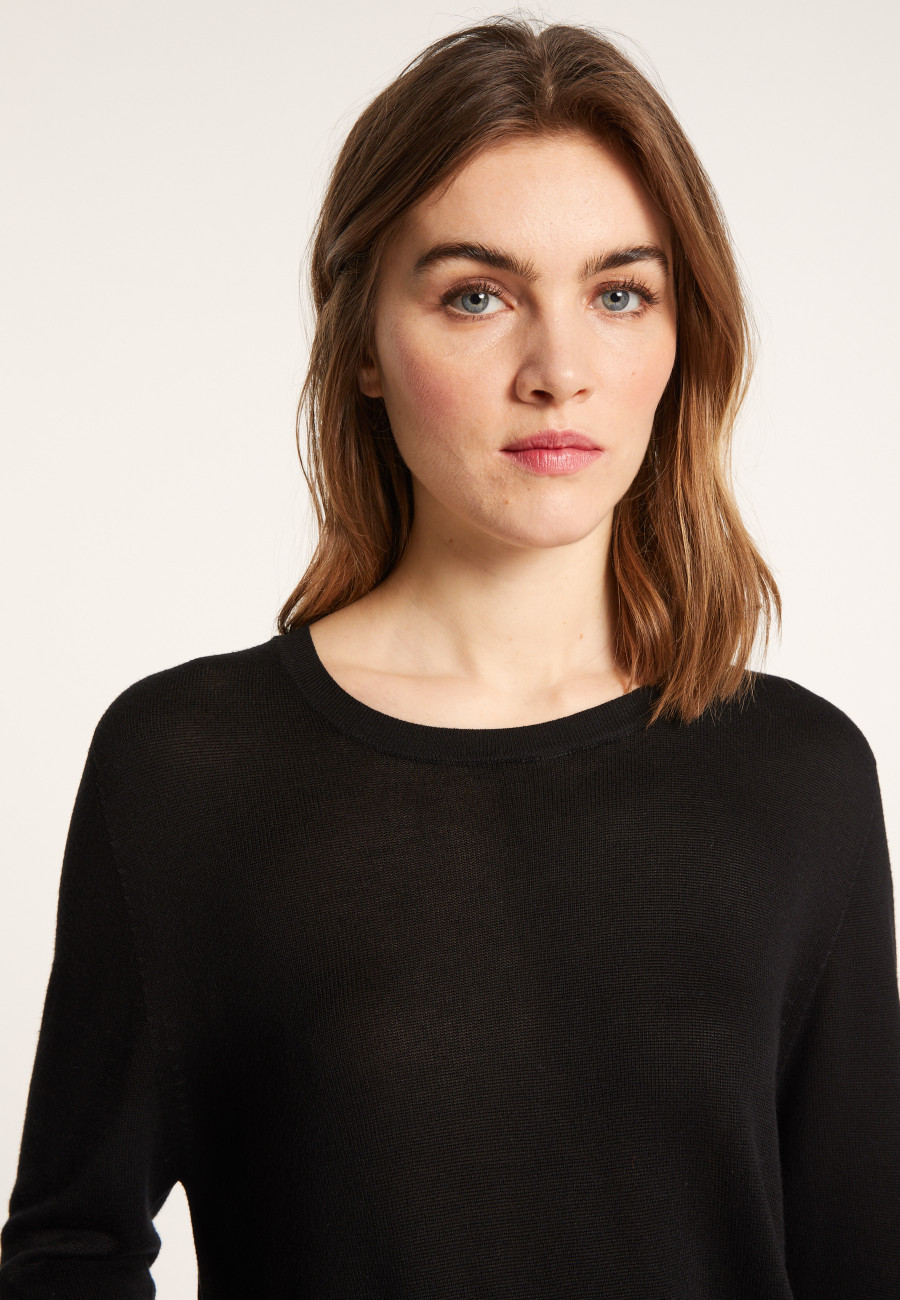 Round neck sweater in viscose and silk - Ninon