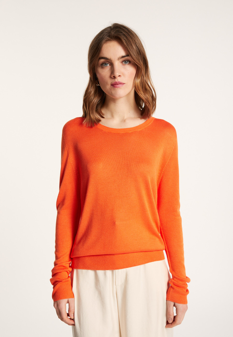 Round neck sweater in viscose and silk - Ninon