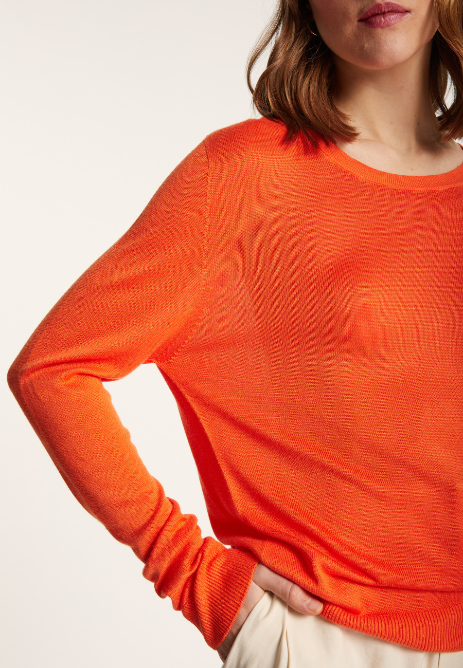 Round neck sweater in viscose and silk - Ninon