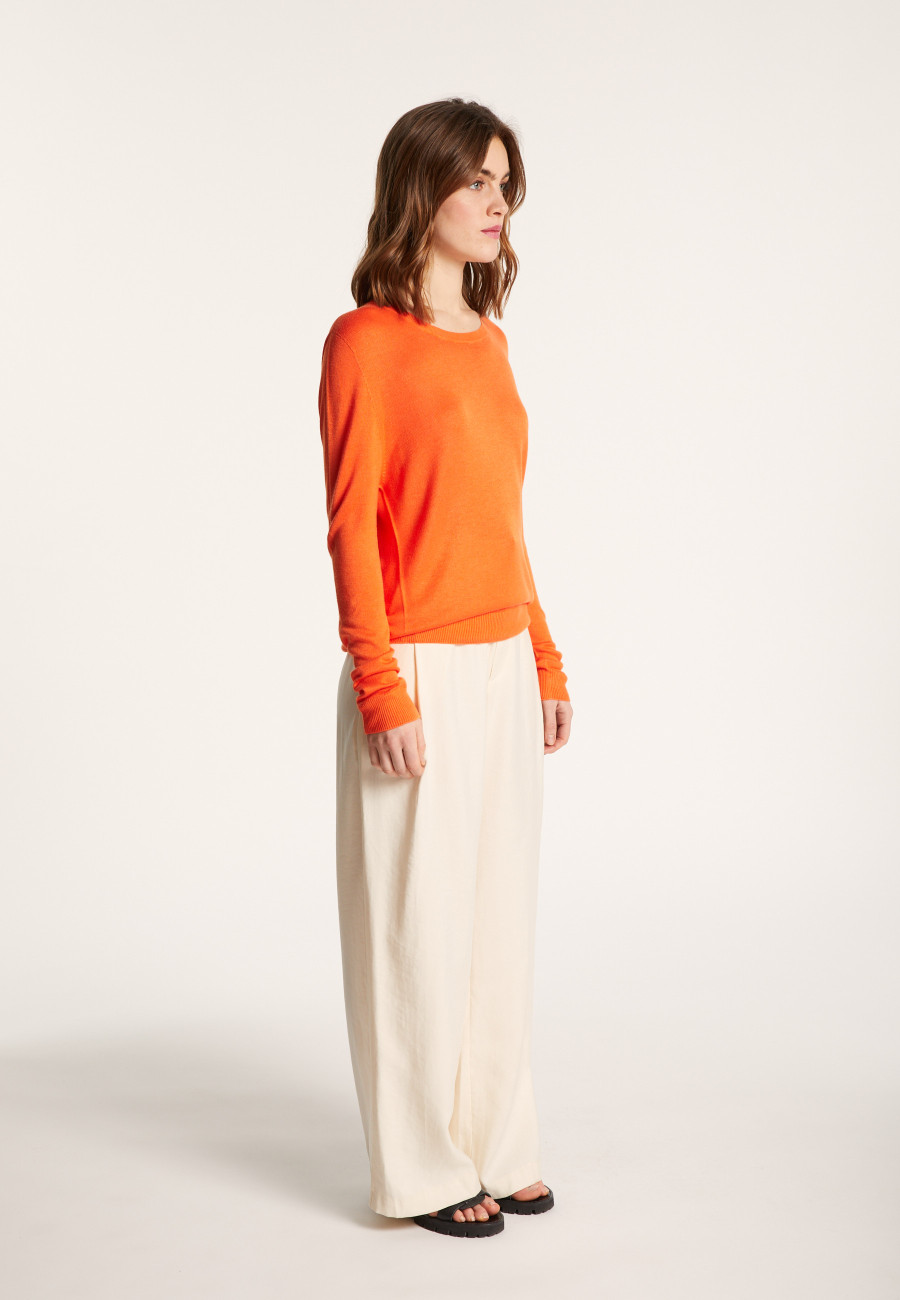 Suéter gola redonda em viscose e seda - Ninon