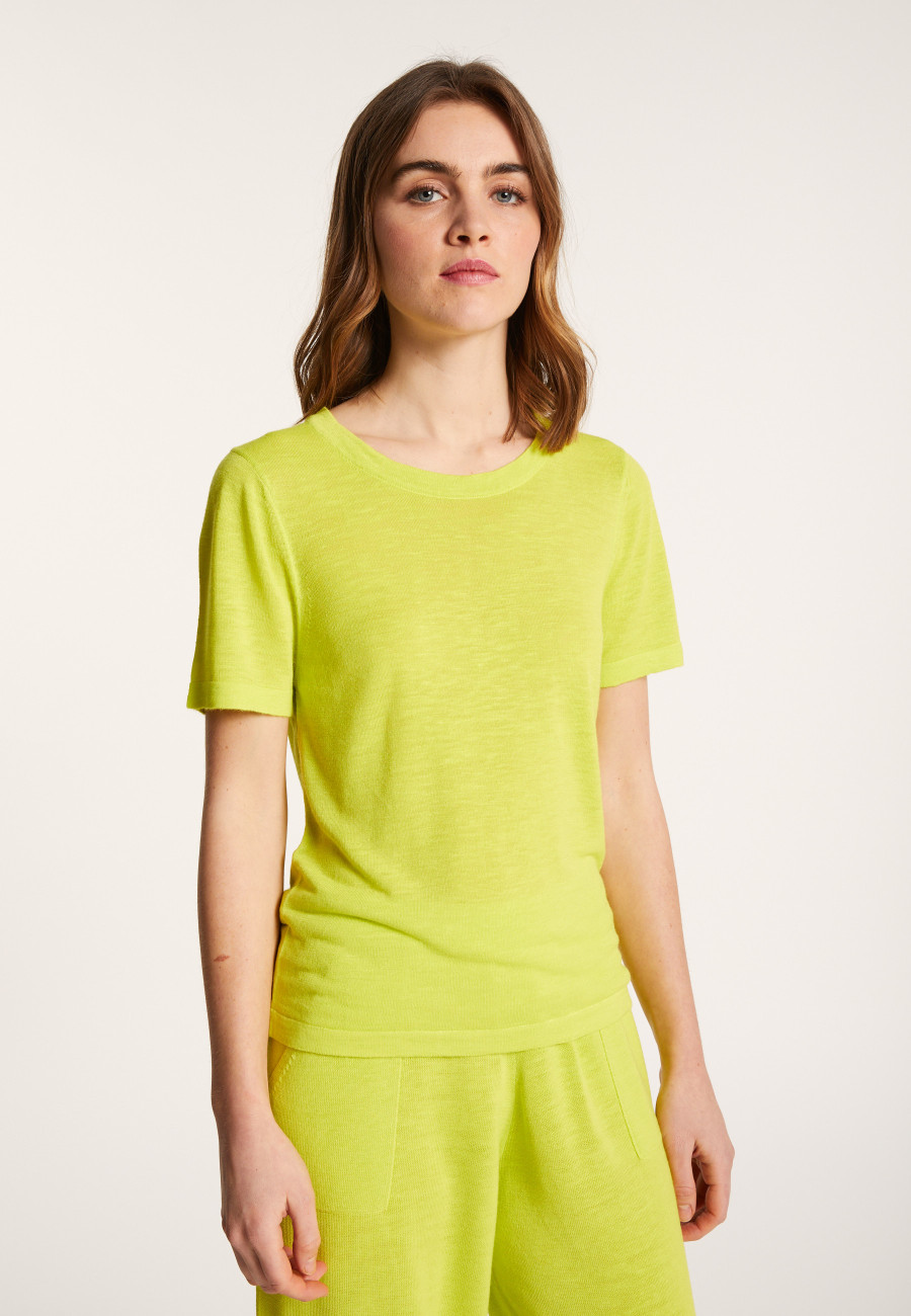 Slub linen crew neck t-shirt - Lucie