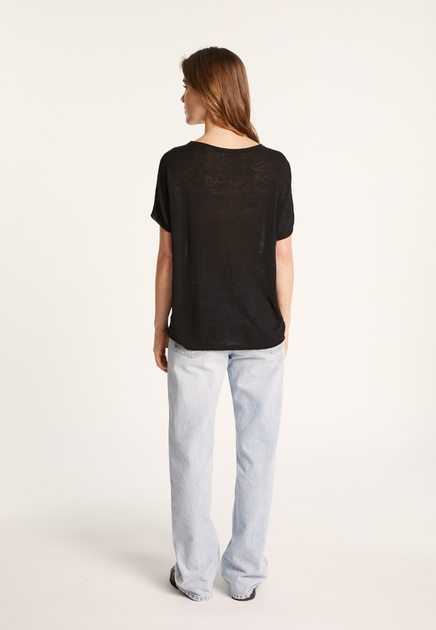 Round-neck slub linen T-shirt - Loli