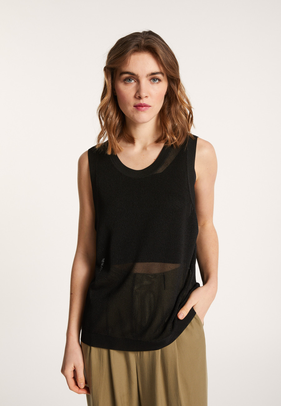 Openwork tank top in Fil Lumiere - Linda