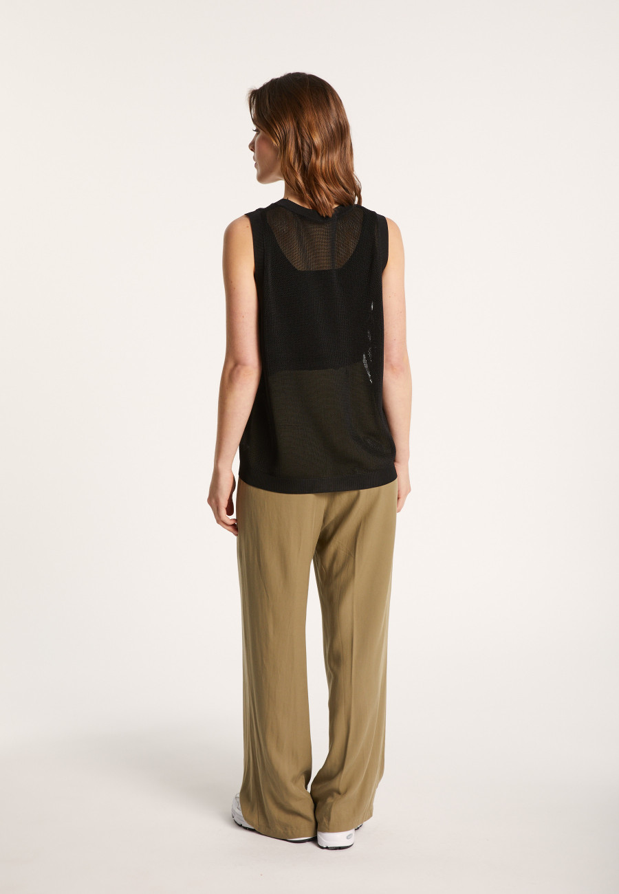 Openwork tank top in Fil Lumiere - Linda