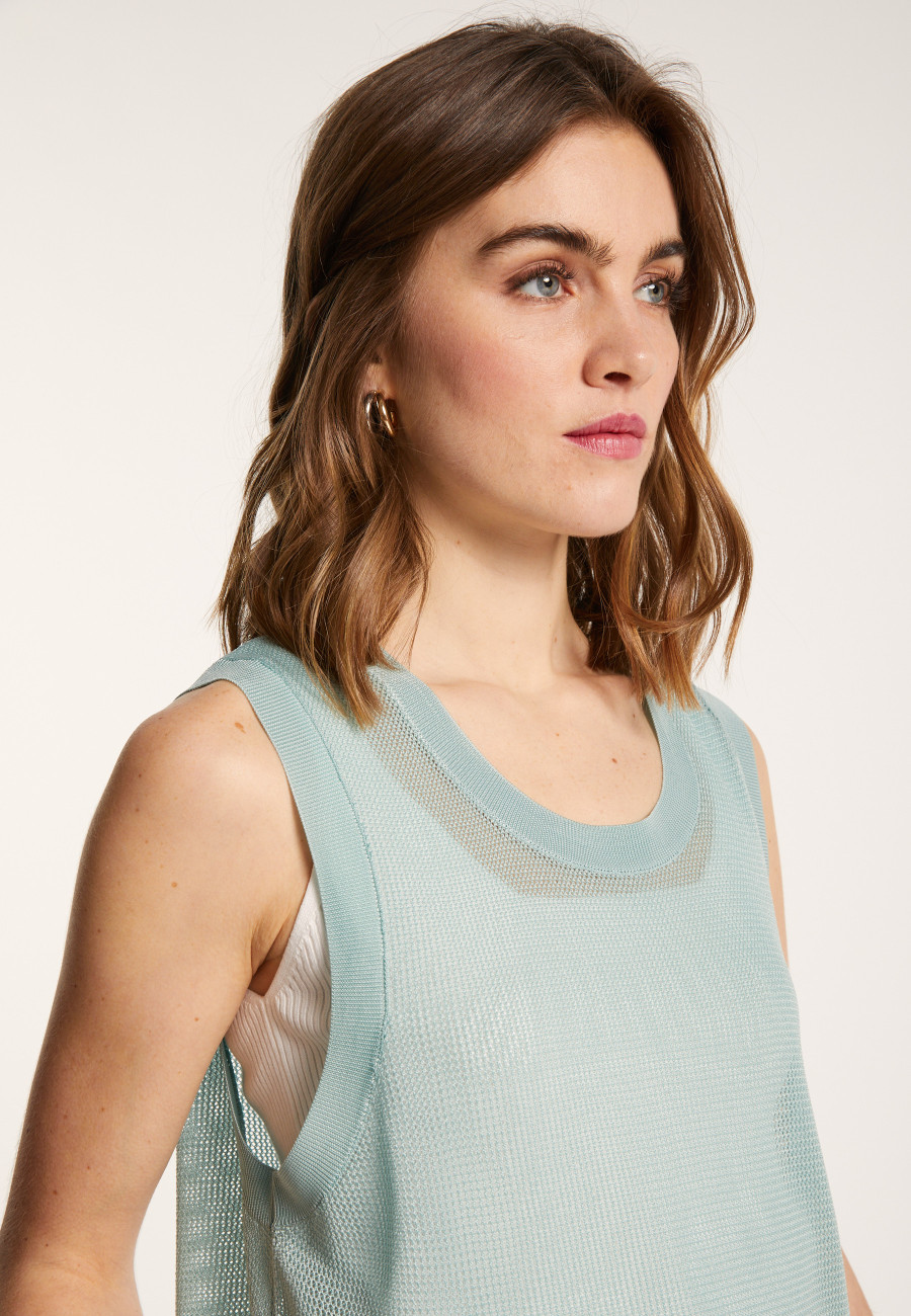 Openwork tank top in Fil Lumiere - Linda