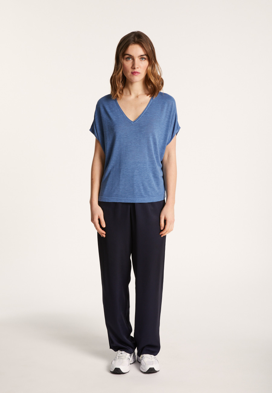 T-shirt col V en lin flammé - Larra