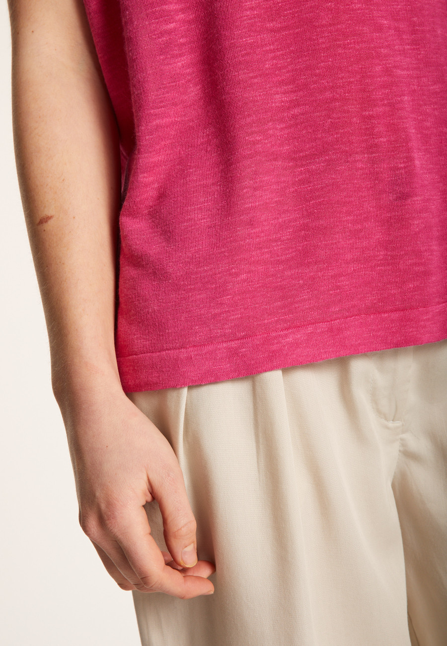 T-shirt col V en lin flammé - Larra