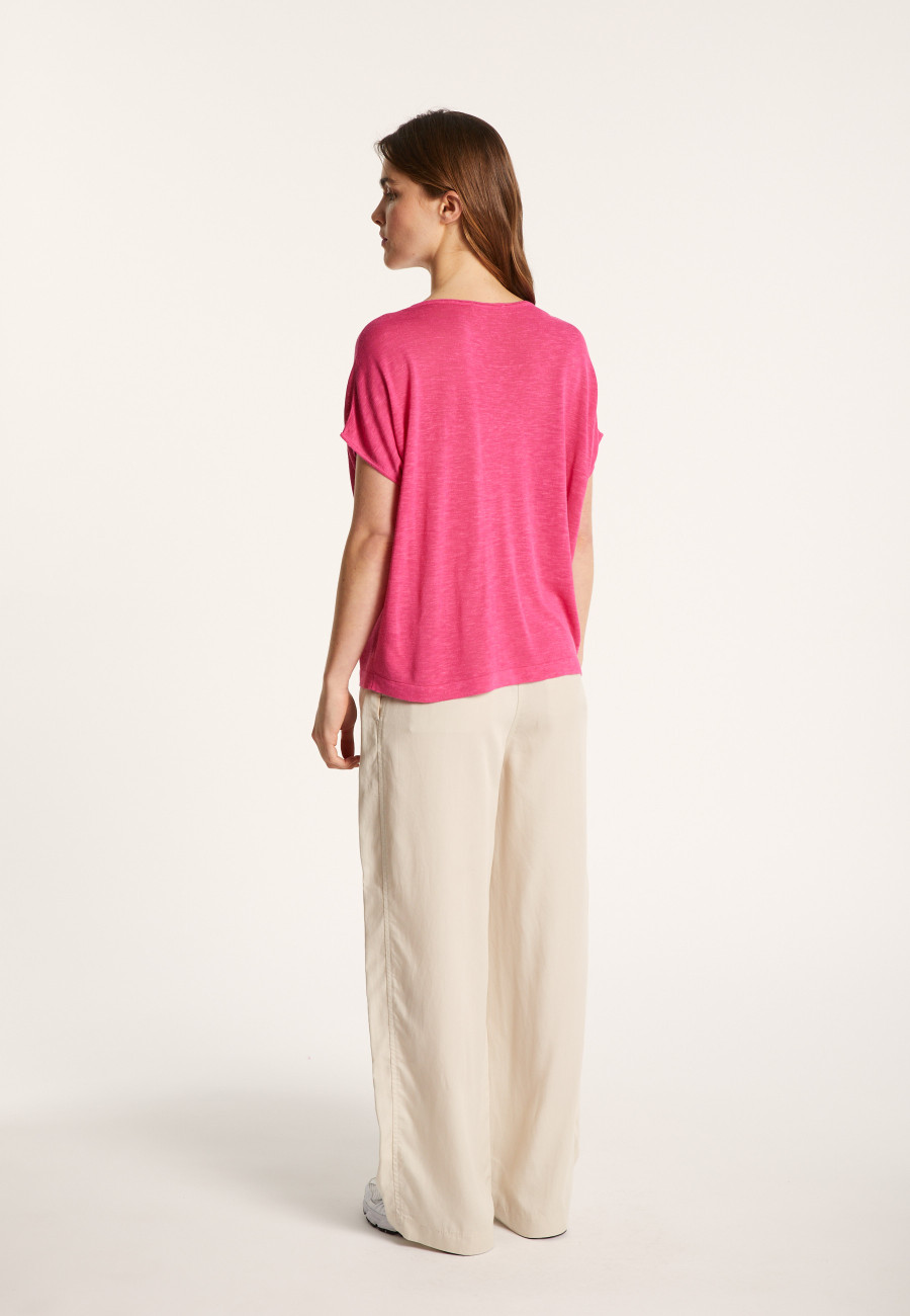 T-shirt col V en lin flammé - Larra