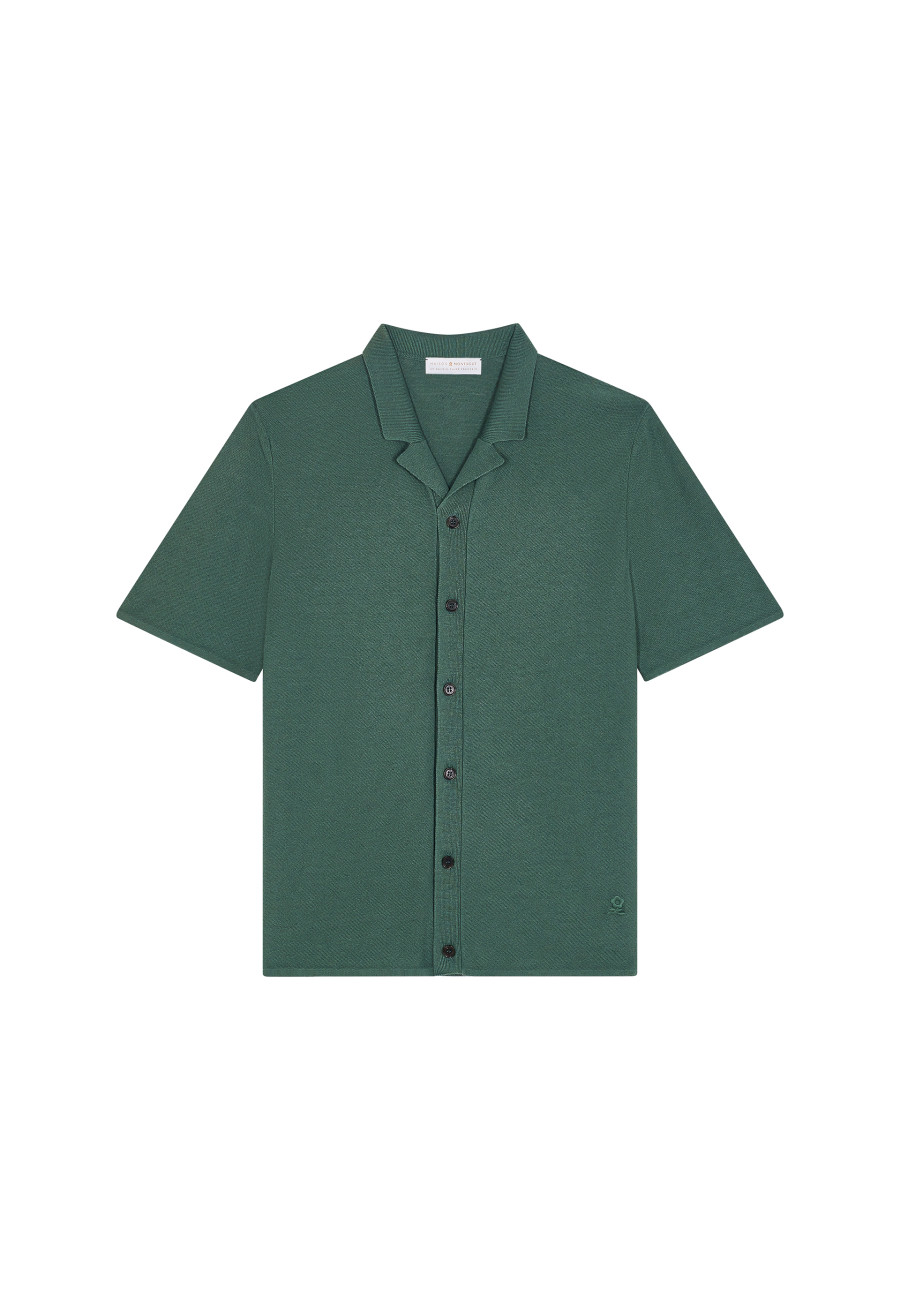 Short-sleeved cotton and linen shirt - Igino