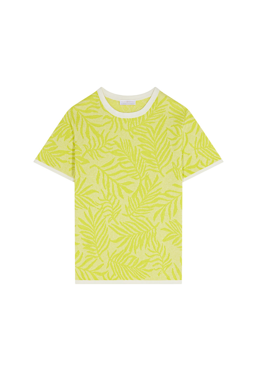 Round neck t-shirt with cotton linen blend pattern - Isham