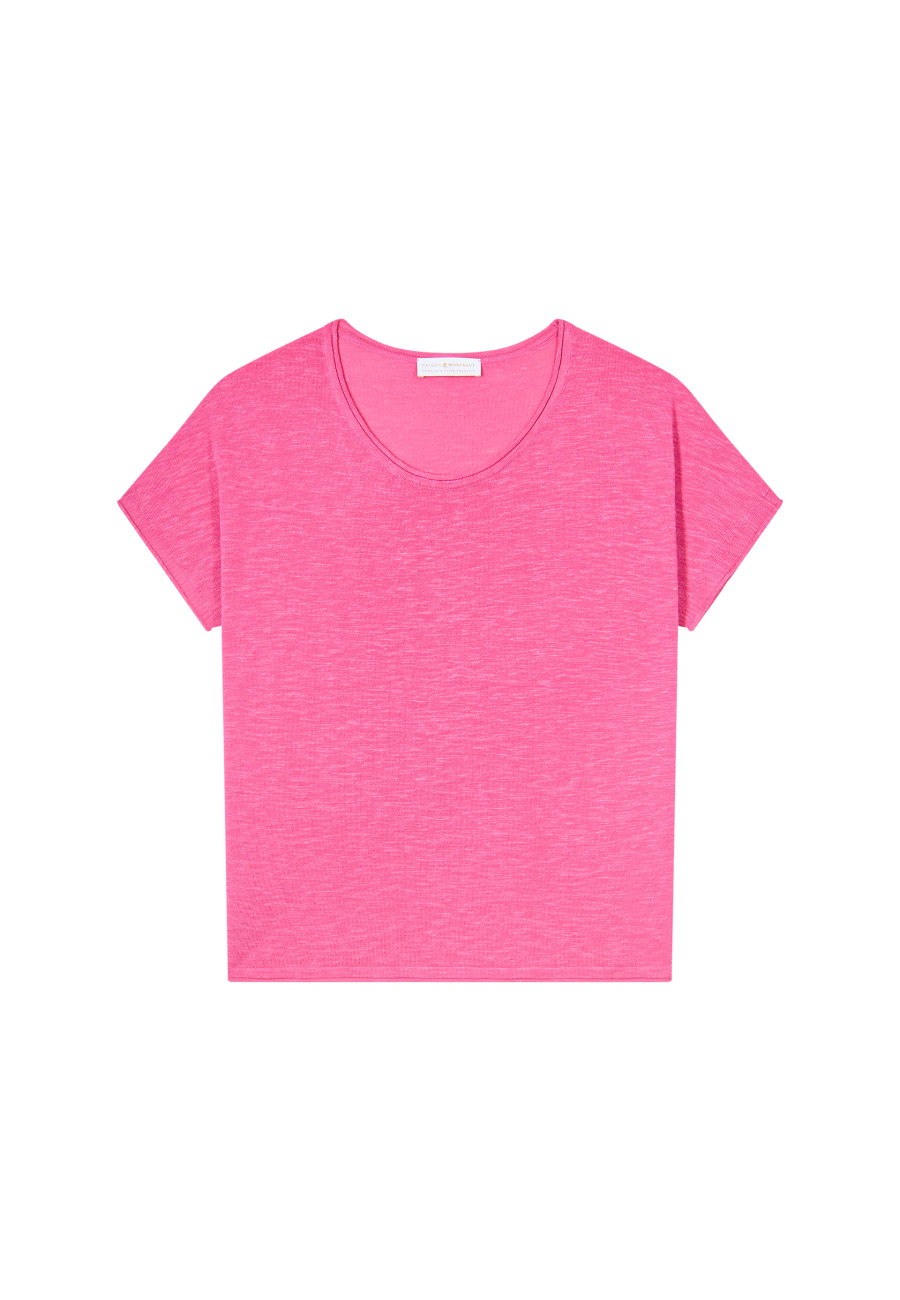 Round-neck slub linen T-shirt - Loli