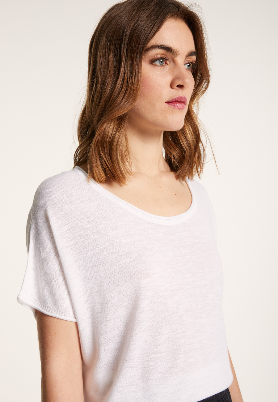 Round-neck slub linen T-shirt - Loli