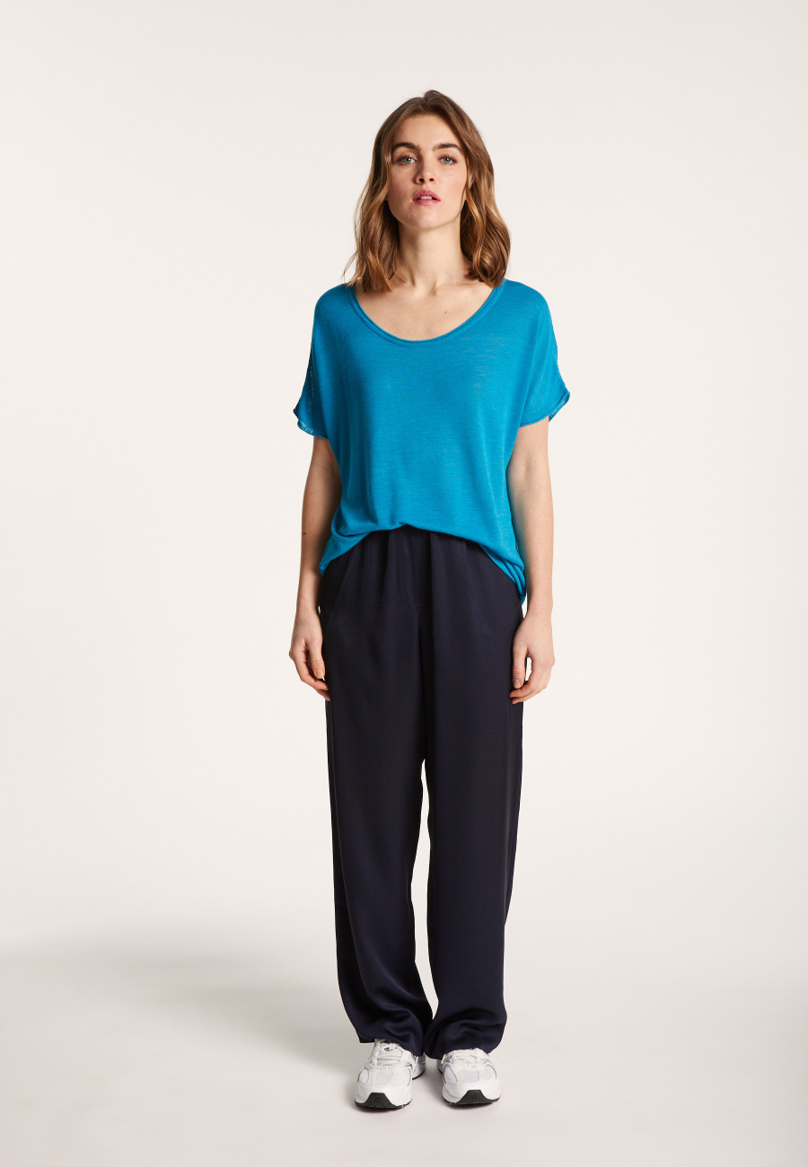 Round-neck slub linen T-shirt - Loli