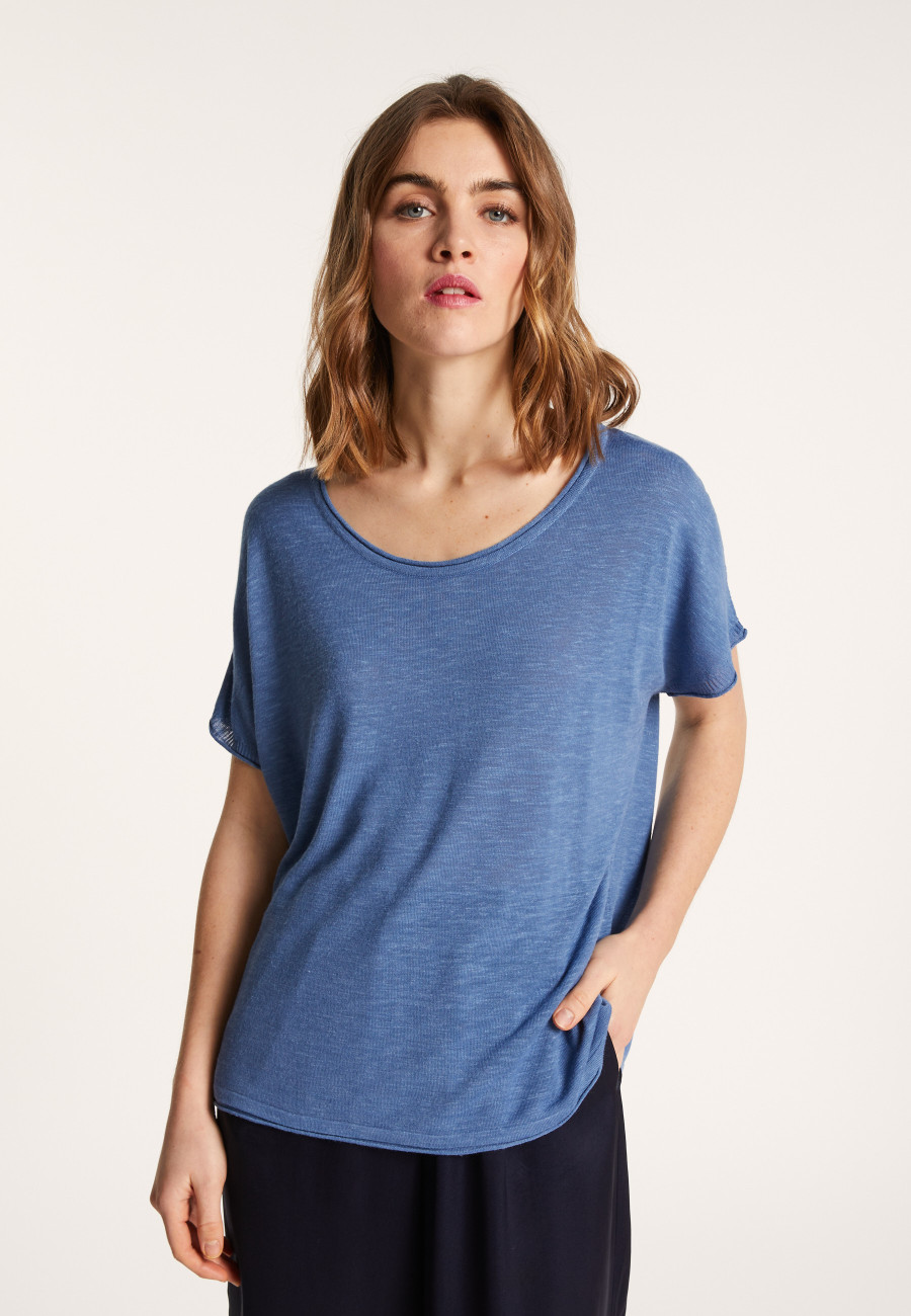 Round-neck slub linen T-shirt - Loli