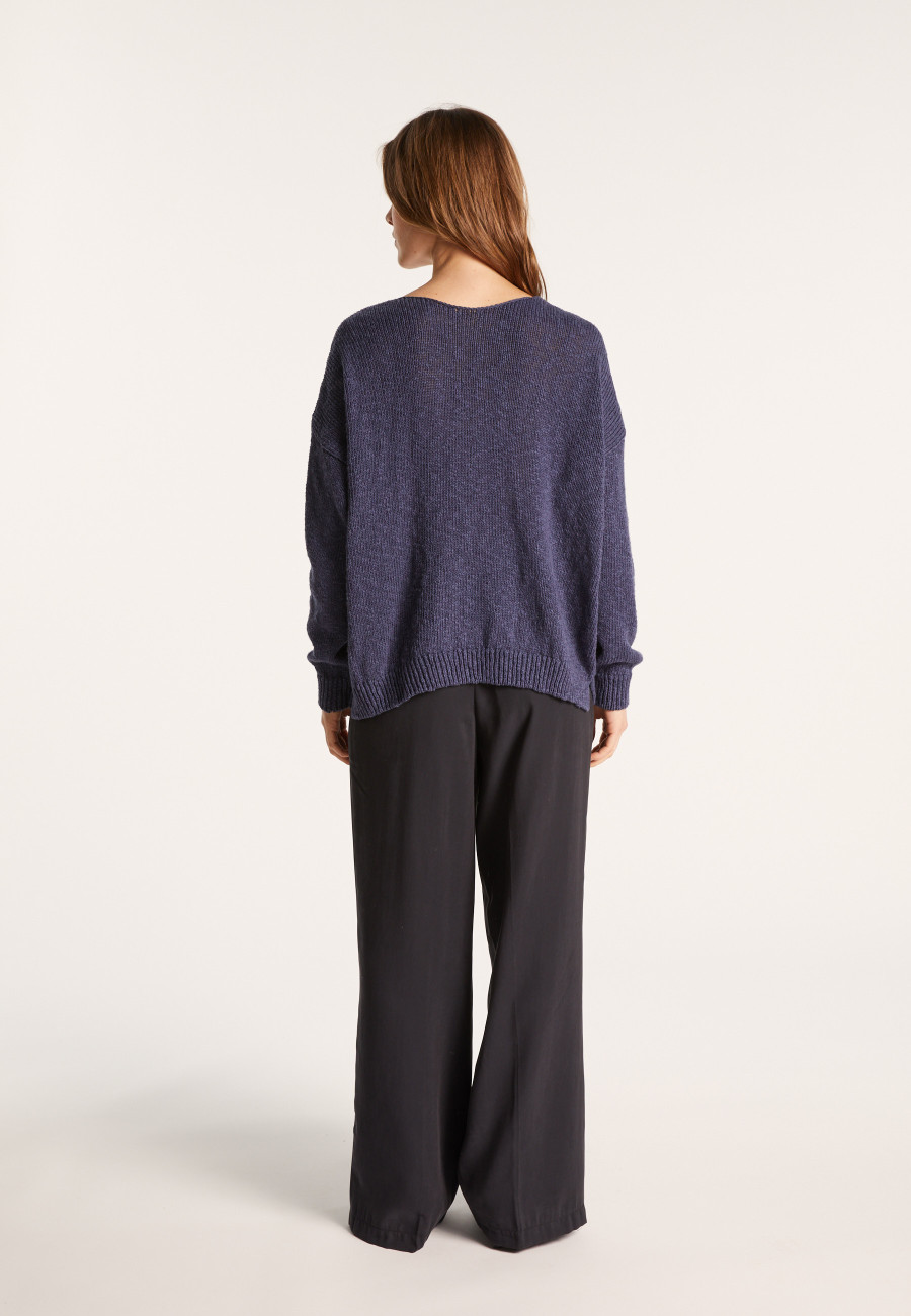 Loose cotton and linen jumper - Nathalie