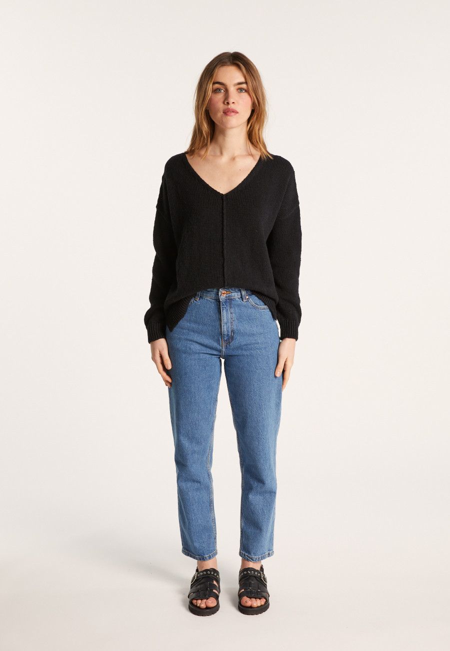 Loose cotton and linen jumper - Nathalie