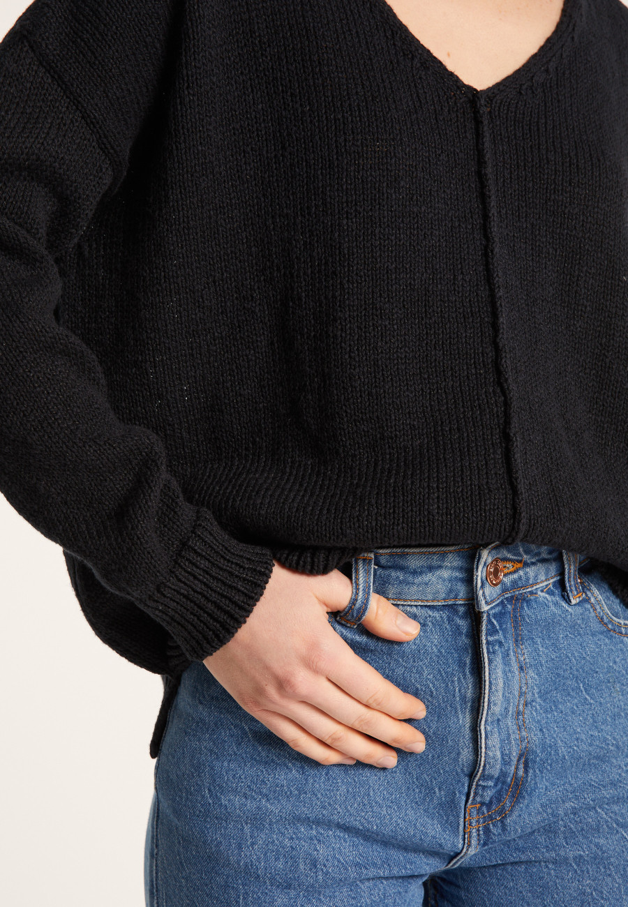 Suéter solto de algodão e linho - Nathalie