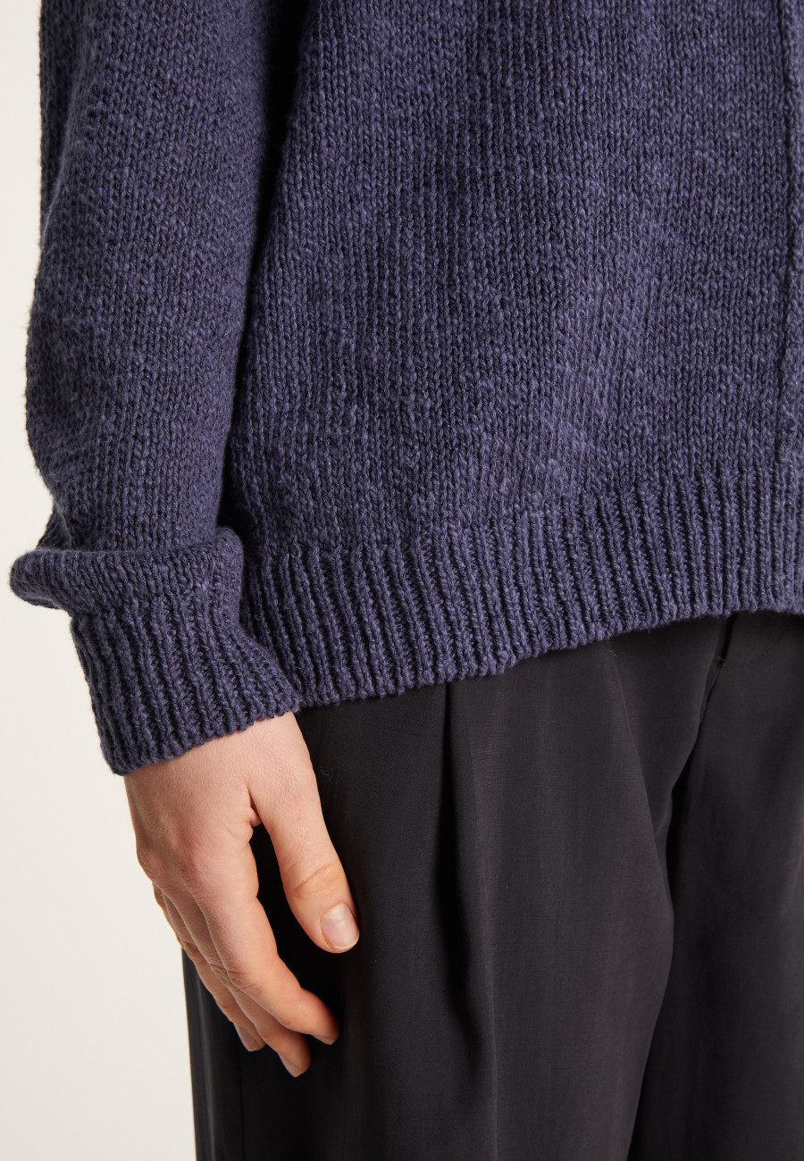 Suéter solto de algodão e linho - Nathalie