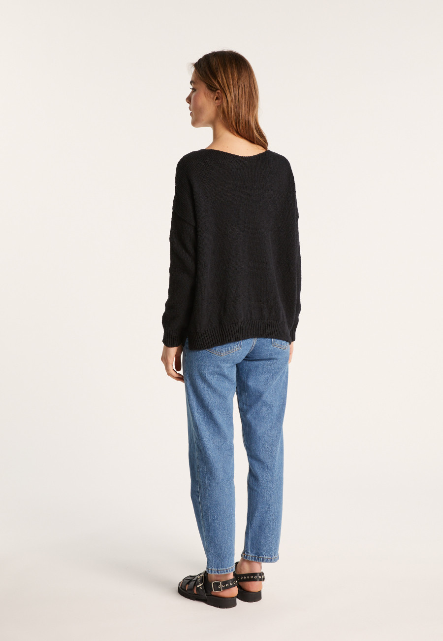 Loose cotton and linen jumper - Nathalie