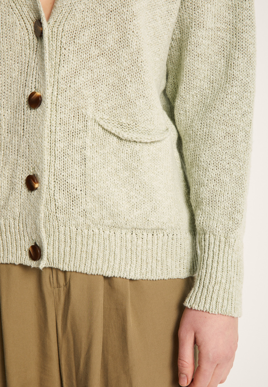Cotton and linen V-neck cardigan - Nais