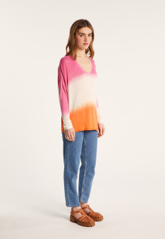 T-shirt dip dye manches longues - Nahla Bis