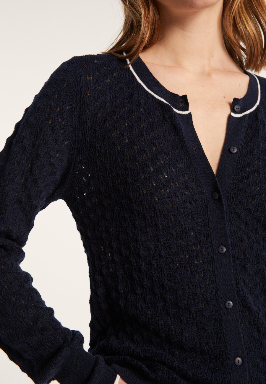 Cardigan in organic cotton - Lanaelle