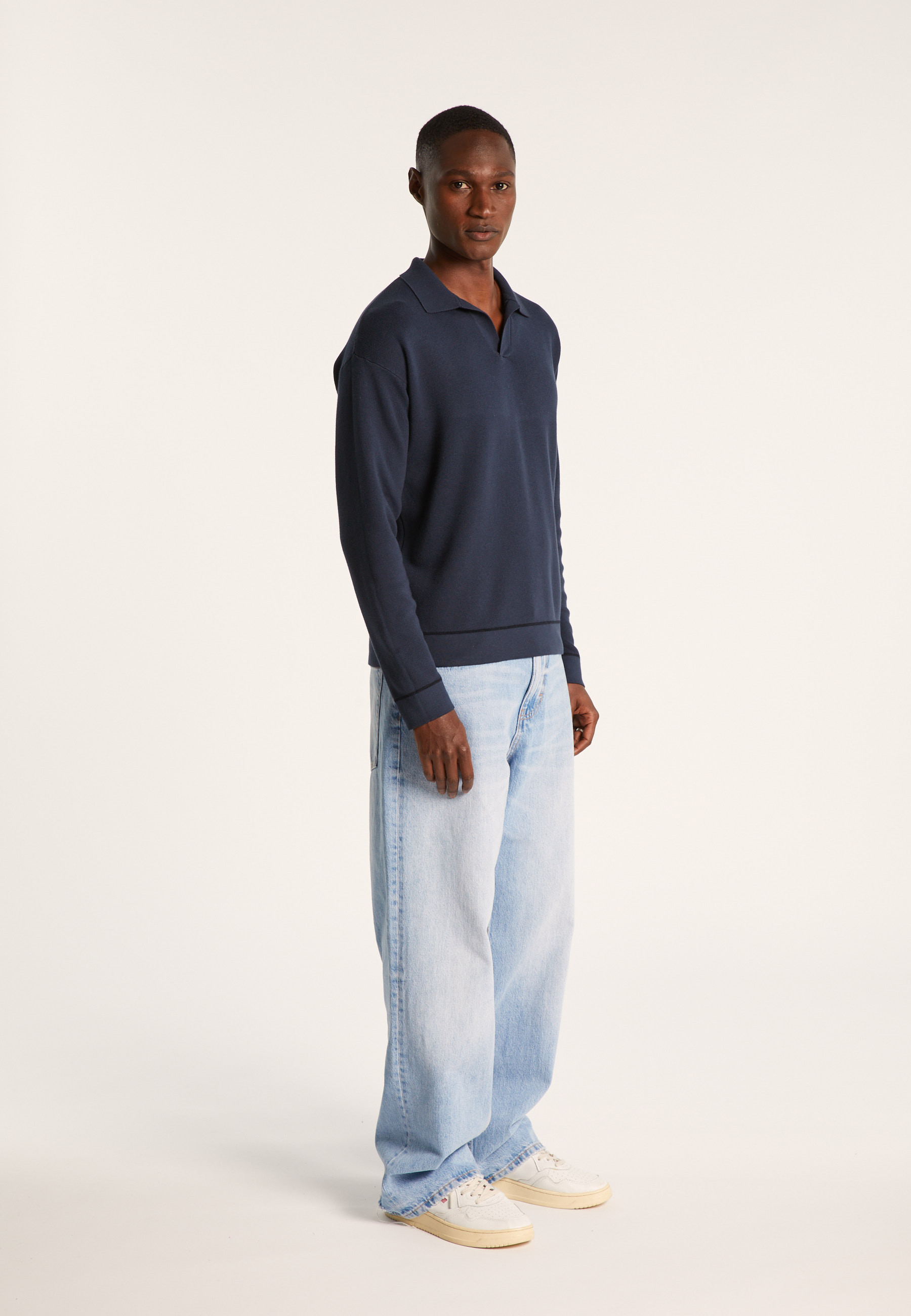Polo manches longues en coton - Ido