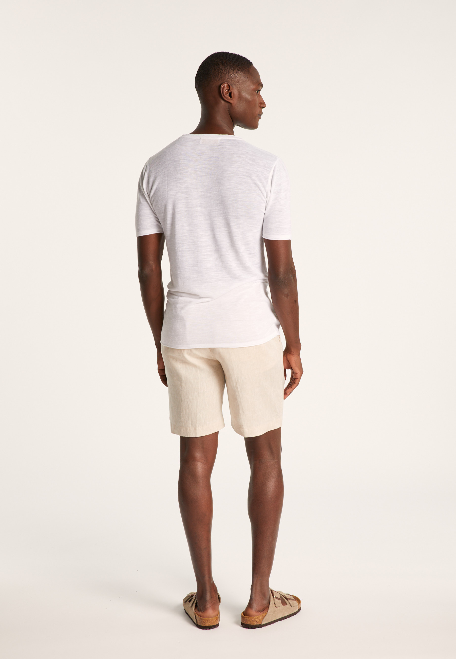 T-shirt col V en lin flammé - Reuben