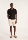 T-shirt col V en lin flammé - Reuben