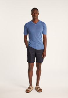 T-shirt col V en lin flammé - Reuben