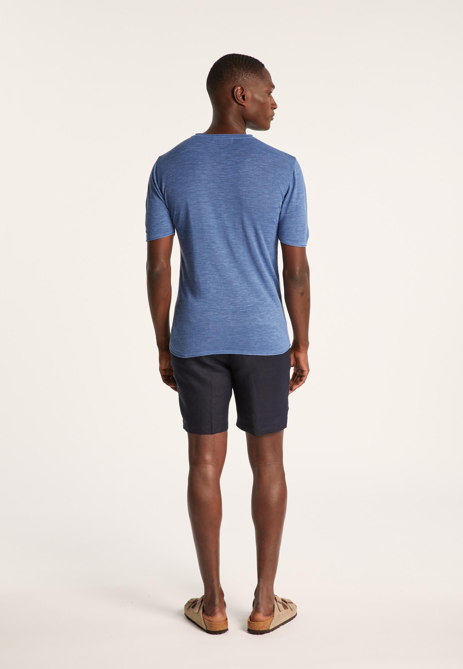 T-shirt col V en lin flammé - Reuben