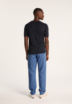 T-shirt col V en lin flammé - Reuben