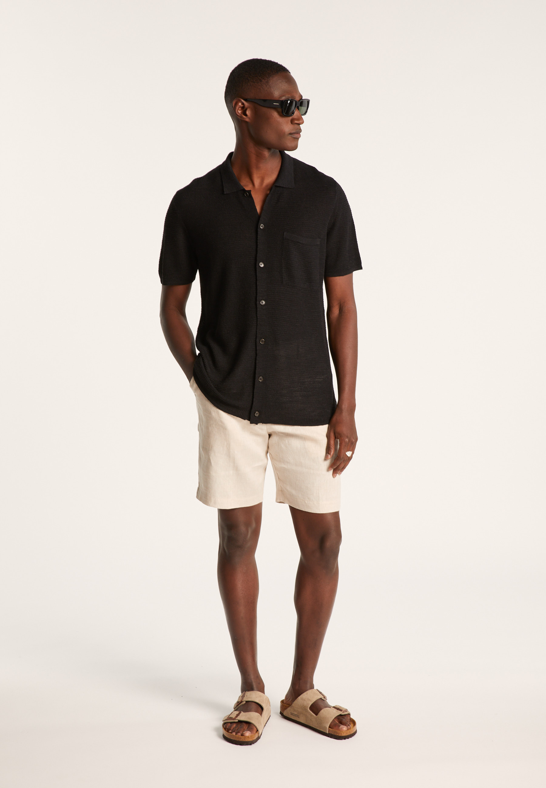 Chemise manches courtes en lin flammé - Icarus