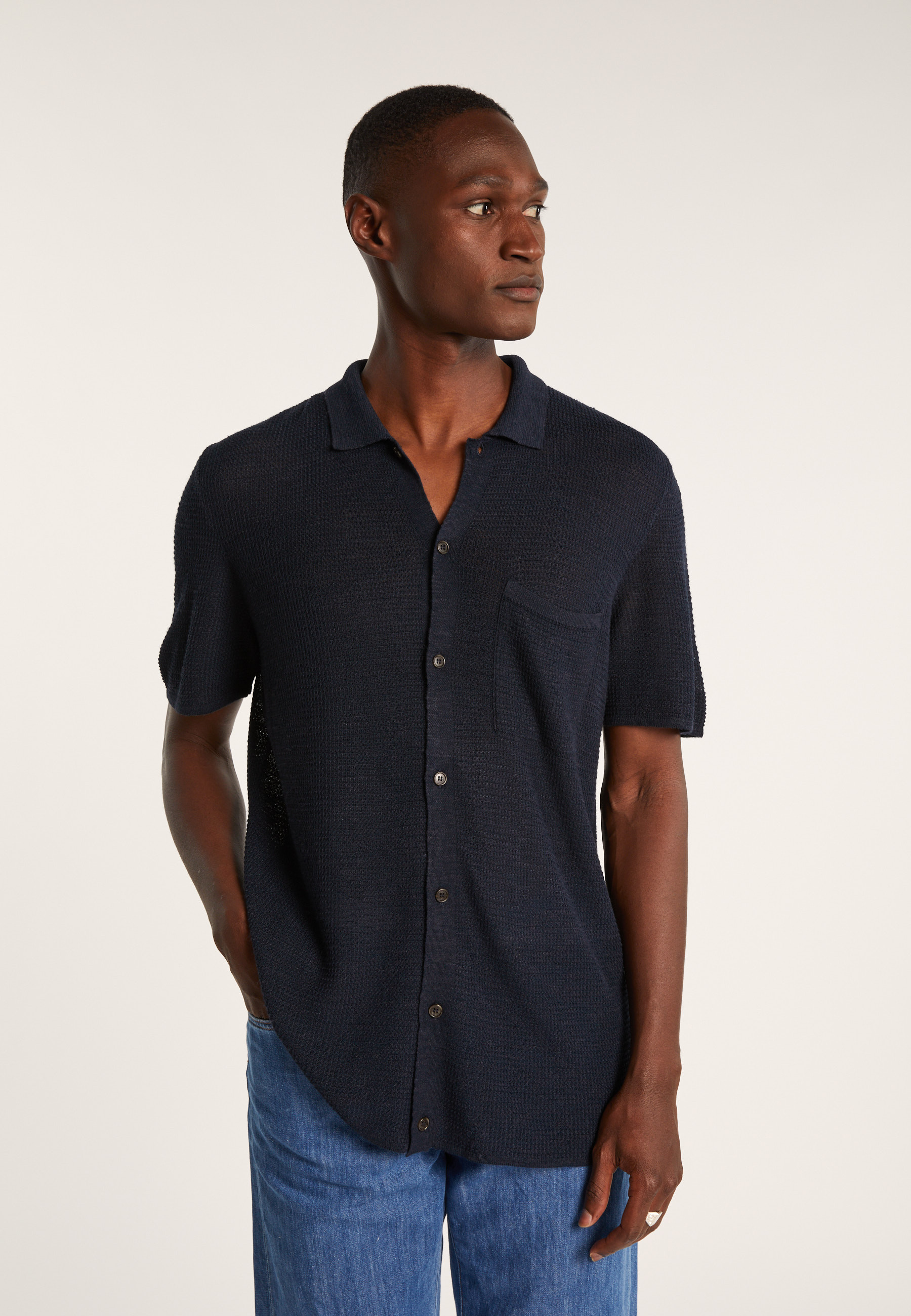 Chemise manches courtes en lin flammé - Icarus