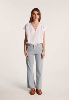 T-shirt col V en lin - Dala