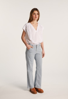 T-shirt col V en lin - Dala