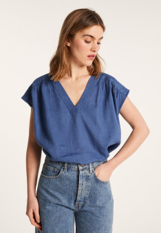 T-shirt col V en lin - Dala