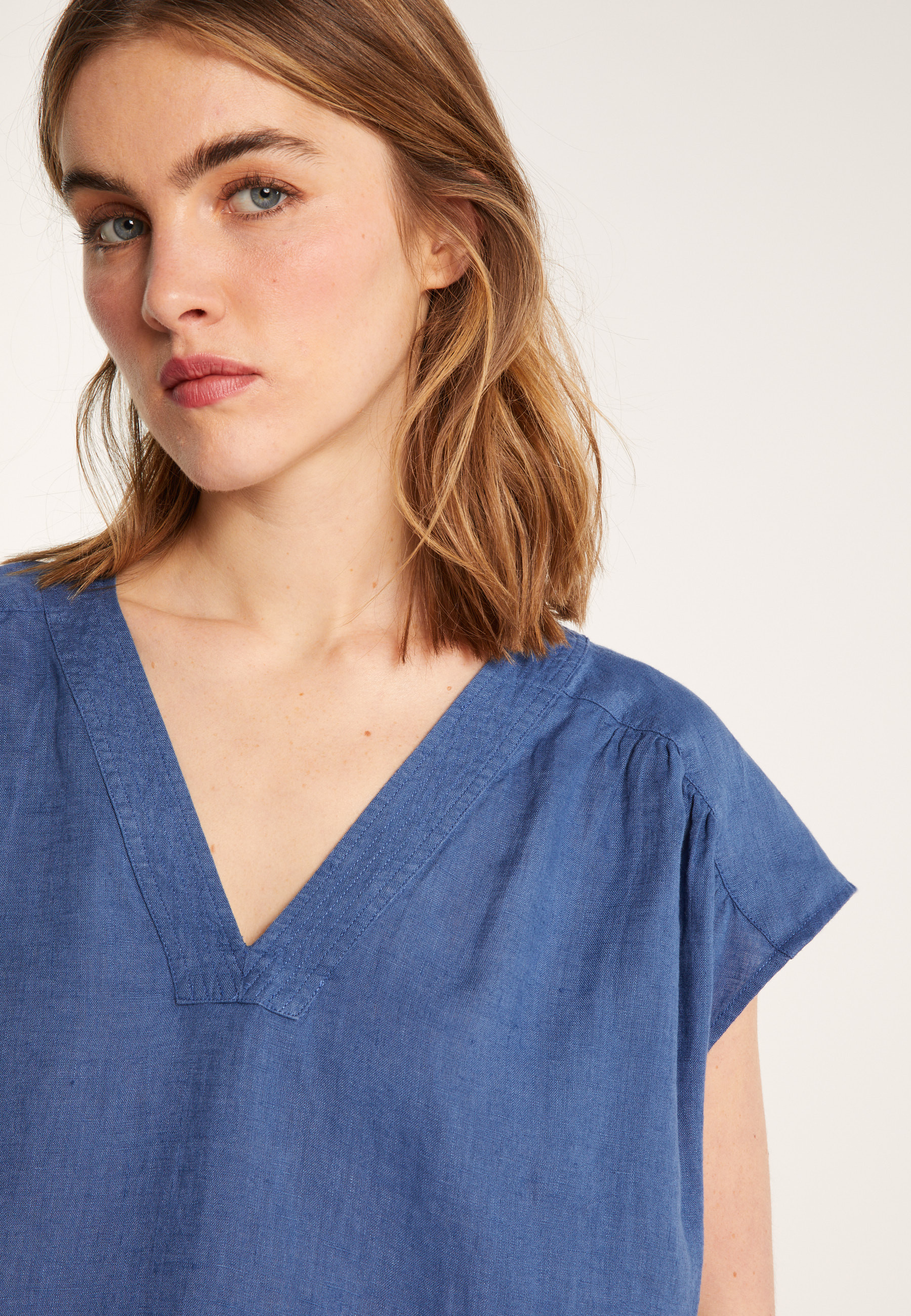 T-shirt col V en lin - Dala