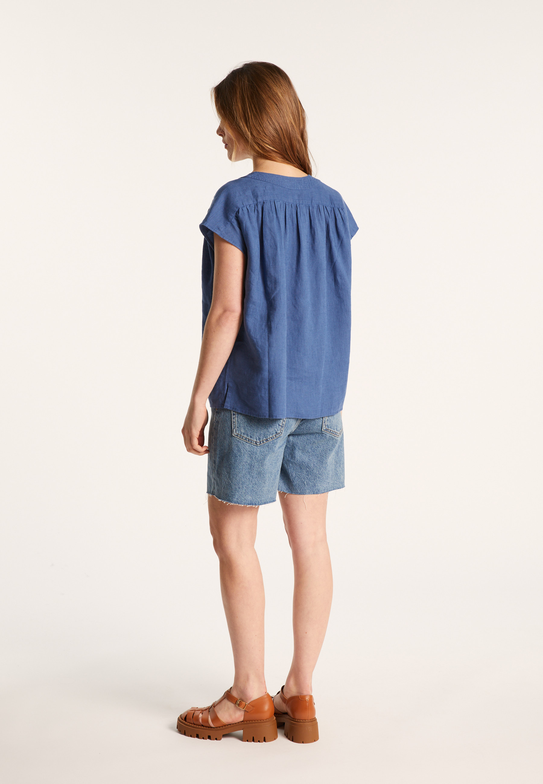 T-shirt col V en lin - Dala