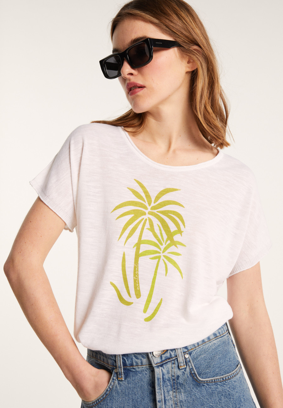 T-shirt à motif en lin flammé - Larissa