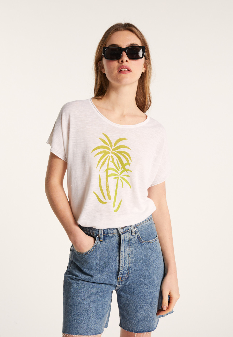 T-shirt à motif en lin flammé - Larissa