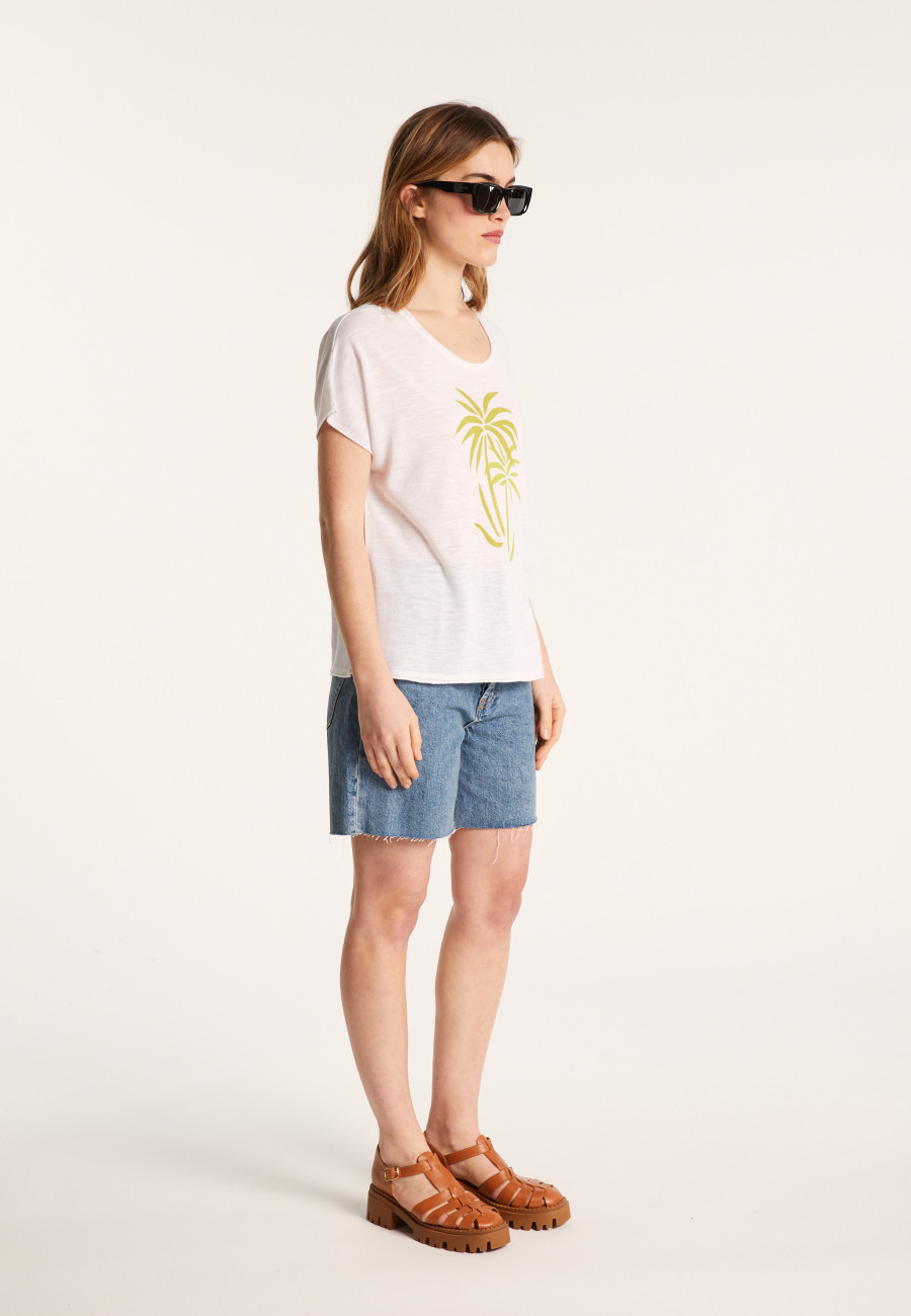 T-shirt à motif en lin flammé - Larissa