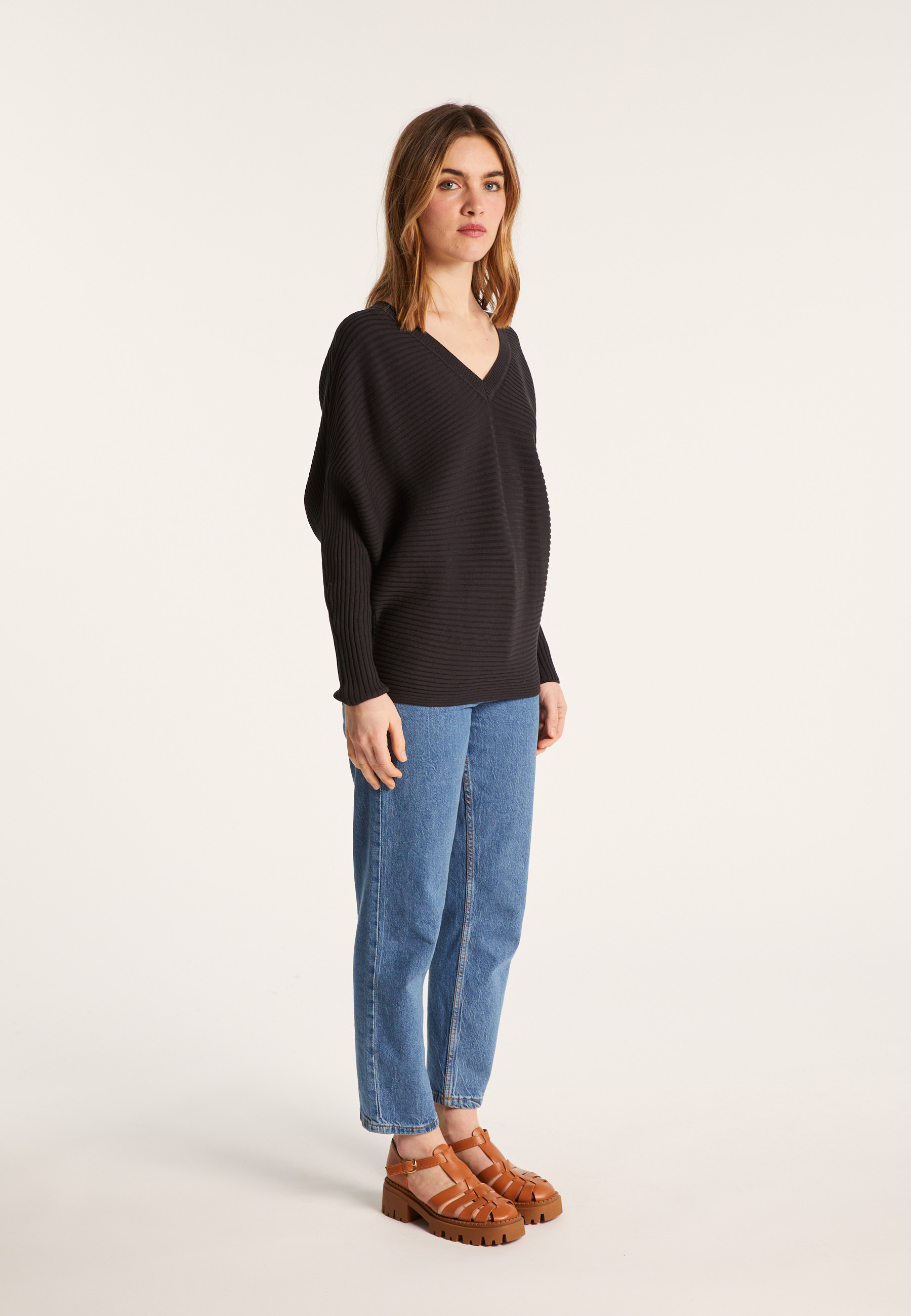 Pull en coton manches chauve-souris - Lison